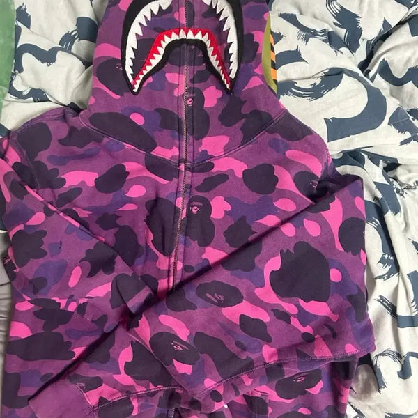 [BUNJANG] Bape Shark Hoodie Purple Size M / 정품 베이프샤크 보라색 M사이즈