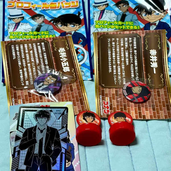 [BUNJANG] Detective Conan Goods Set: Mini Badges, Cards, Stamps (Bundle Set) / 명탐정 코난 굿즈세트 미니뱃지 카드 스탬프 일괄