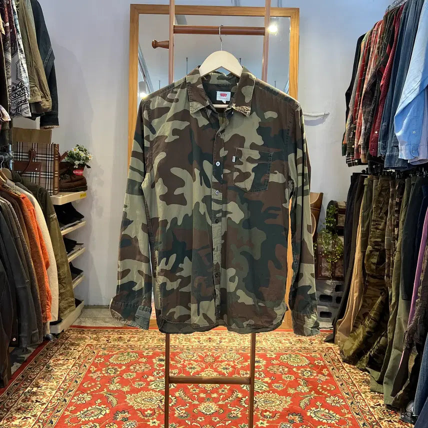 [BUNJANG] Levi's Camo Pattern Cotton Shirt / [M] 리바이스 카모 셔츠