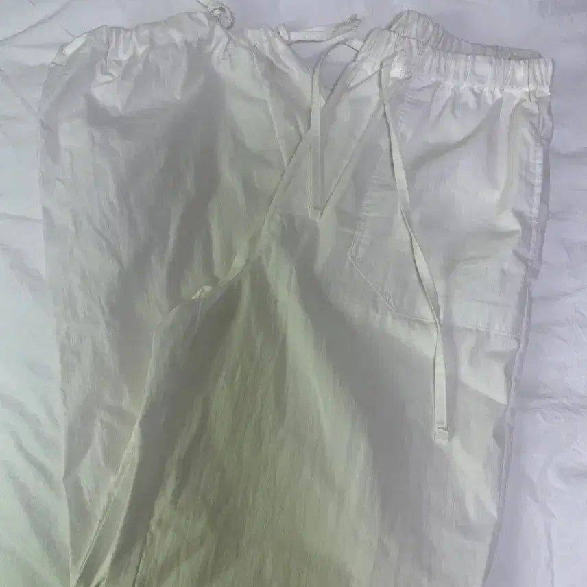 [BUNJANG] Enzo Blues White Cotton Pants with Adjustable Drawstring / 엔조블루스 화이트 팬츠 끈조절 가능