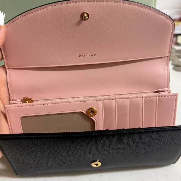 [BUNJANG] Beanpole Saffiano Long Wallet Pink Lining / 빈폴 사피아노 장지갑 (안감 분홍색)