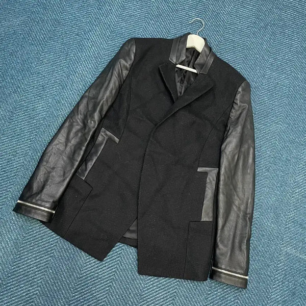 [BUNJANG] System Homme Leather Blazer Jacket / [110] 시스템옴므 가죽 블레이저 자켓 만원샵