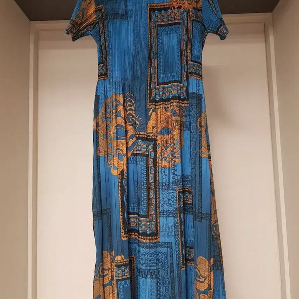 [BUNJANG] Pleated Pattern Long Dress / 플리츠 패턴 롱원피스