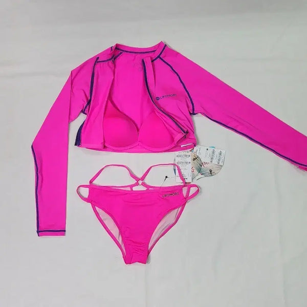 [BUNJANG] LIFEMORE Rash Guard Bikini Swimsuit Set (Pink) / [새상품] 라이프모어 래시가드 비키니 수영복 세트 (핑크)
