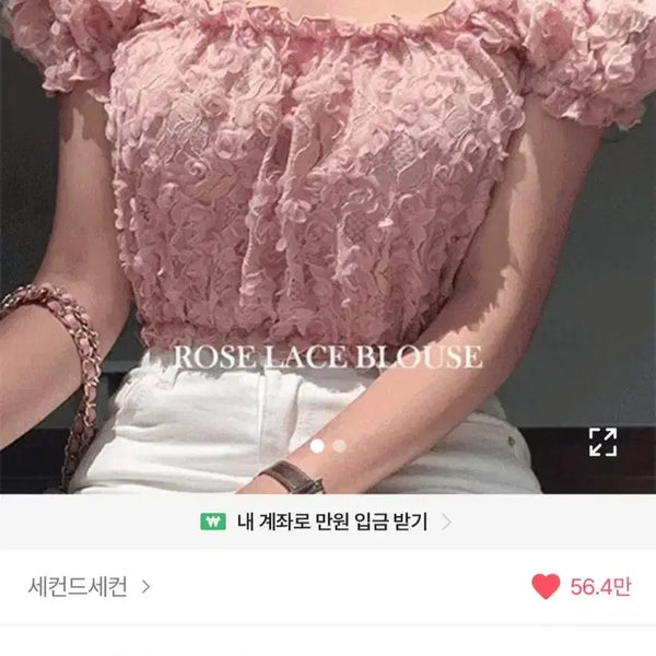 [BUNJANG] Black Rose See-through Cropped Blouse / 새상품 에이블리 장미 블랙 크롭 시스루 블라우스