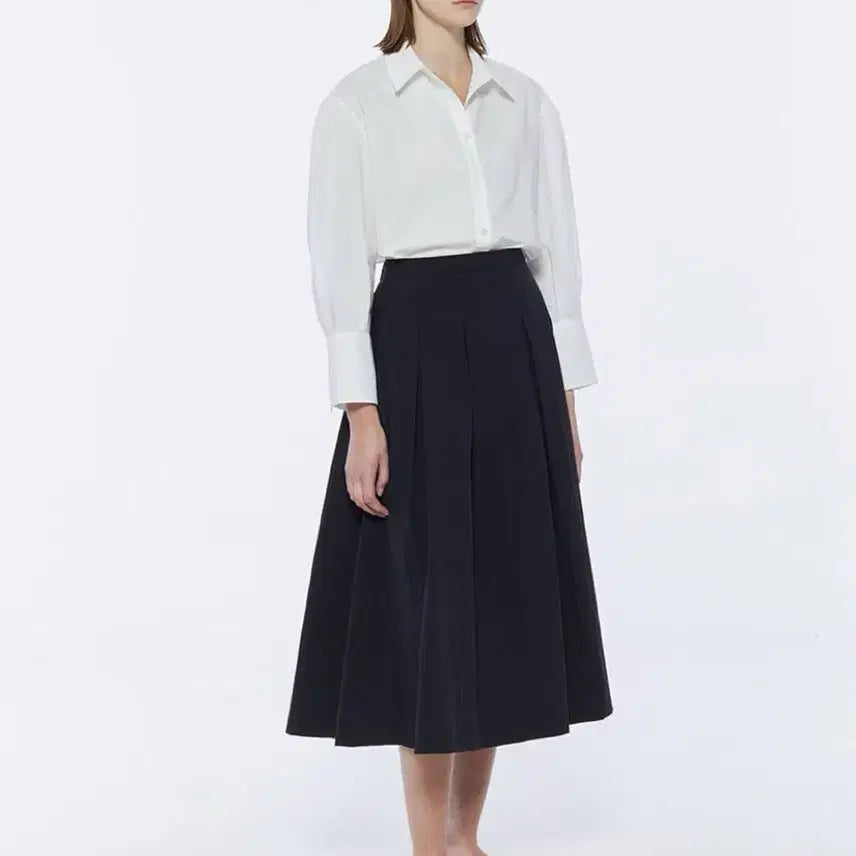 [BUNJANG] Ressgeem Pleated Long Skirt Black One Size / 르세지엠 플리츠 스커트