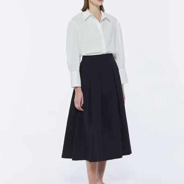 [BUNJANG] Ressgeem Pleated Long Skirt Black One Size / 르세지엠 플리츠 스커트