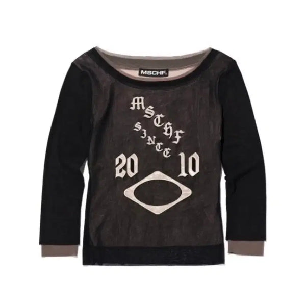 [BUNJANG] Mischief Boatneck Mesh Top / 미스치프 보트넥 메쉬 탑 M