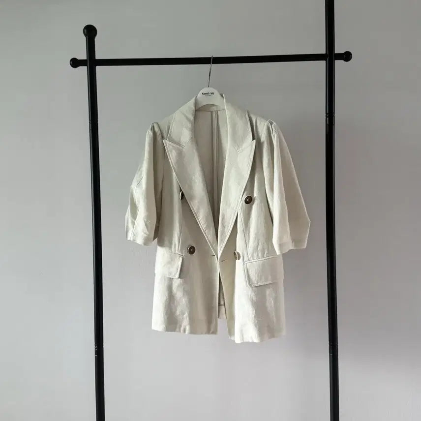 [BUNJANG] VOV Linen Blend Short Sleeve Blazer / VOV 보브 마 반팔 자켓