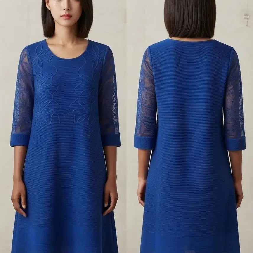 [BUNJANG] Liebe Blue Pleated Dress Size 38 / Liebe 블루 플리츠 원피스 38사이즈  77~