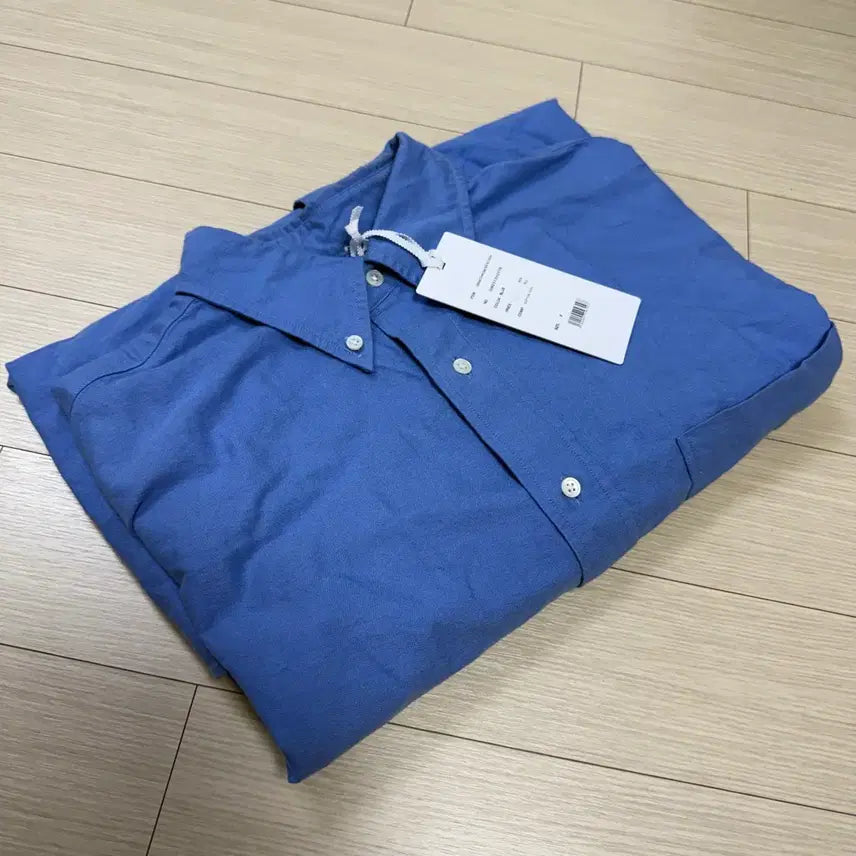[BUNJANG] Graphpaper Oxford Oversized Short Sleeve Button-Down Shirt - Blue / 그라프페이퍼 graphpaper 옥스포드 오버사이즈드 반소매 버튼다운 셔츠 free