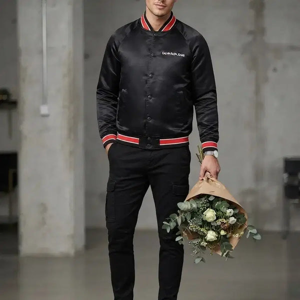 [BUNJANG] Calvin Klein Jeans Black Stadium Jacket M / 캘빈클라인진 블랙 스타디움 자켓 M 95