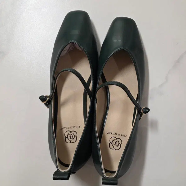 [BUNJANG] Pink Elephant Mary Jane Shoes - Green / 새상품 분홍코끼리 메리제인 슈즈 그린