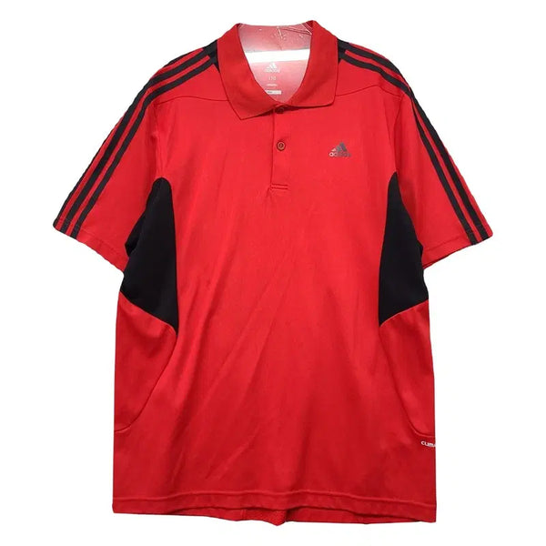 [BUNJANG] Adidas Red Performance Training Short Sleeve Polo Shirt 110 / 아디다스 레드 기능성 트레이닝 반팔 카라티 110