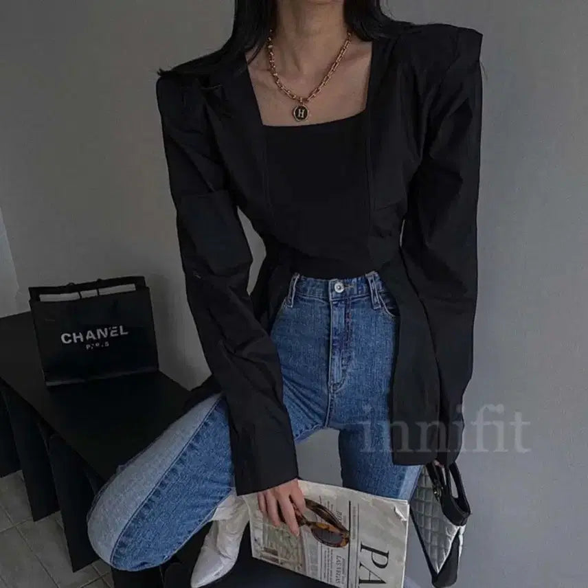 [BUNJANG] Unique Asymmetrical Blouse / 유니크 언발 블라우스 6만원구매  고퀄