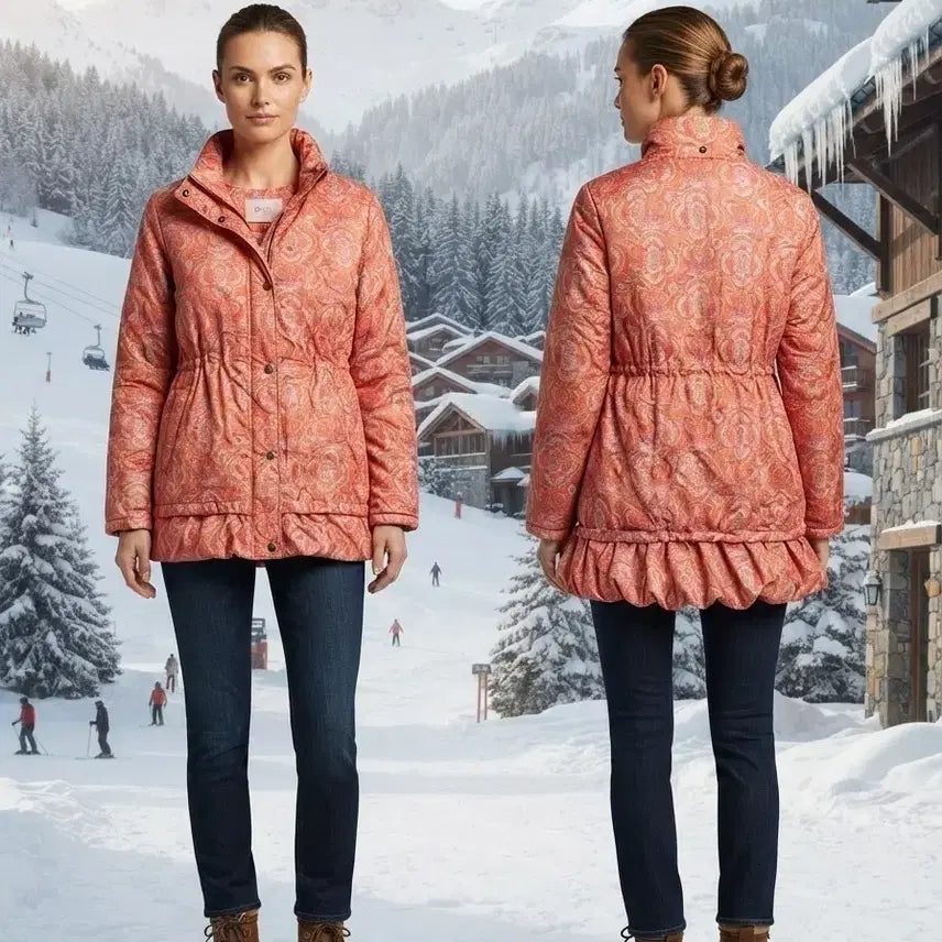 [BUNJANG] Oilily Quilted Padded Coat with Pattern / 오일릴리 패턴 퀼팅 패딩 코트 77-88  모자없어요
