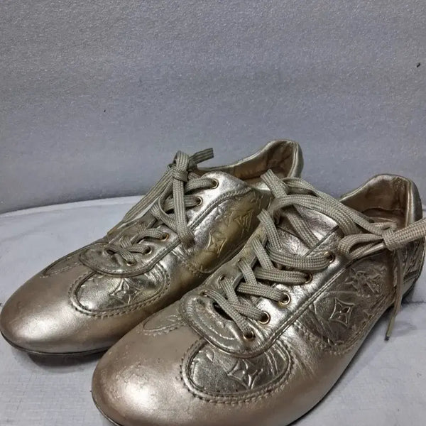 [BUNJANG] Louis Vuitton Monogram Sneakers Gold Size 39 / 루이비통 스니커즈 골드 39