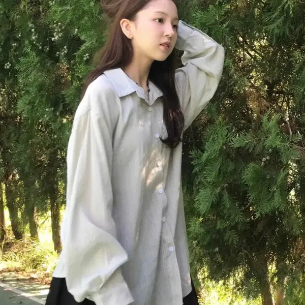 [BUNJANG] Monimong Minimal Loose Fit Shirt / 모니몽 미니멀 여리 루즈핏 남방 셔츠 에이블리