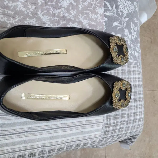 [BUNJANG] Gold Brown Collection Black Ballet Flats / 골드 브라운 컬렉션 플랫 슈즈 블랙