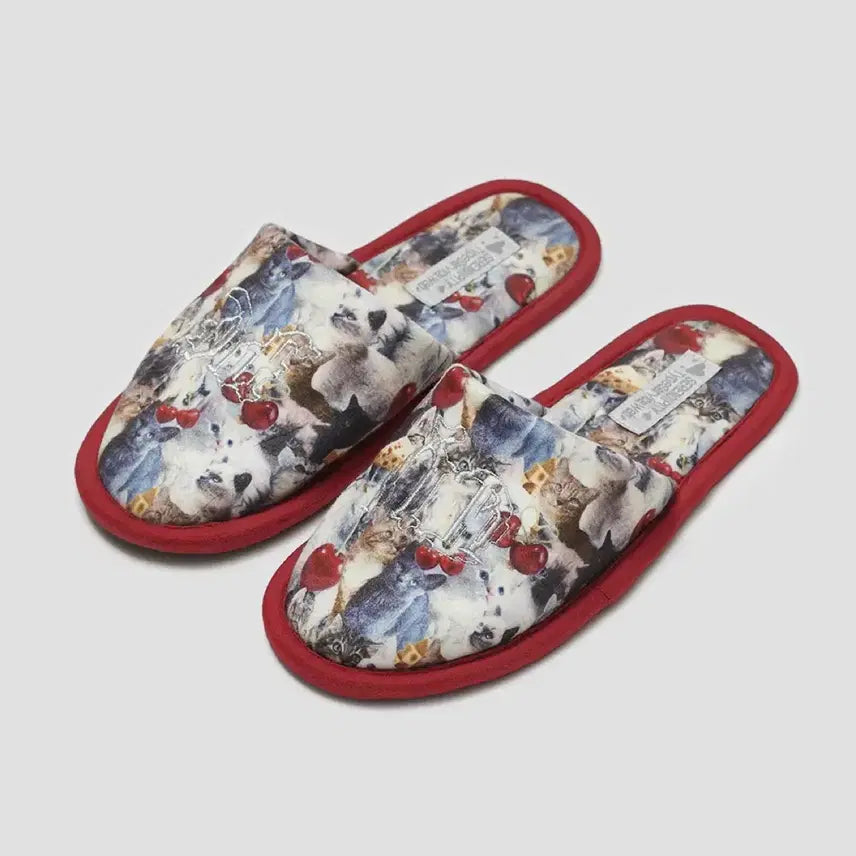 [BUNJANG] Type Service New Cat Room Slippers Red / 타입서비스 New Cat Room Slippers Red