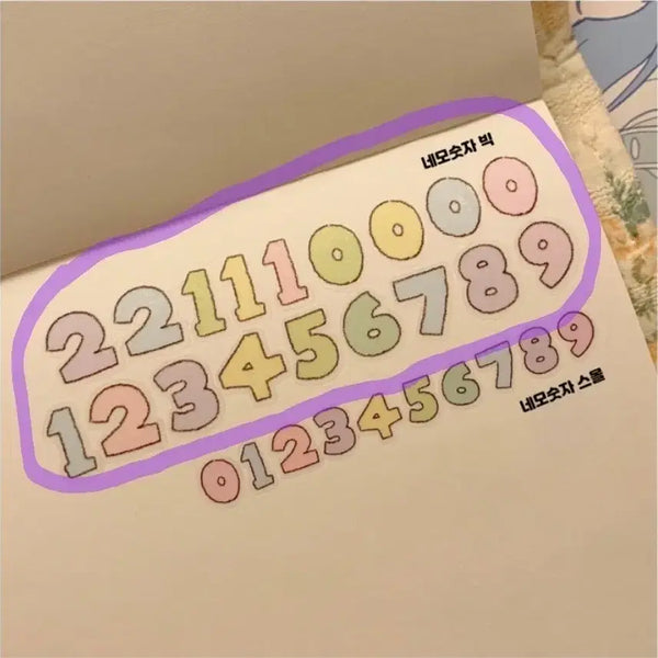 [BUNJANG] Musing Day Nemo Big Number Kiss Cut Sticker - Portion / [무심한하루] 네모 빅 숫자 키스컷 소분