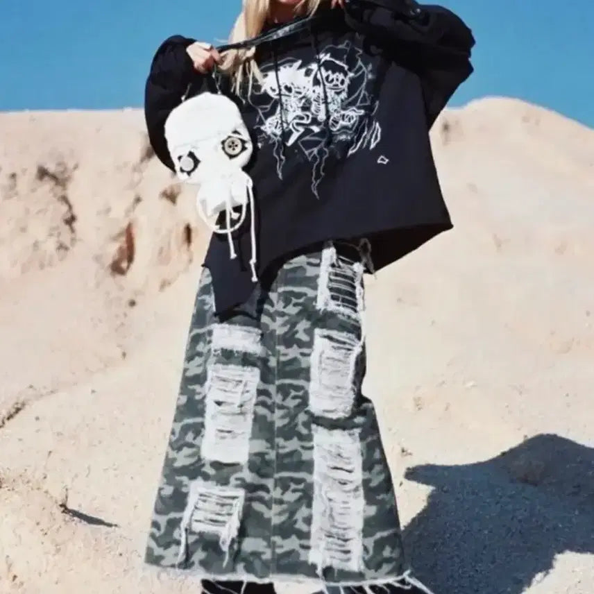 [BUNJANG] Spiers Camo Long Skirt / 씨피어스 카모 롱스커트 코이세이오 팬시클럽 샵페어리 지초이