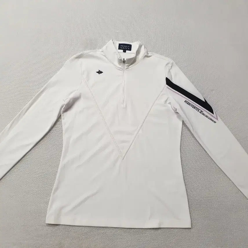 [BUNJANG] PEARLY GATES White Half-Zip Long Sleeve T-Shirt Women's 90-95 / 파리게이츠 화이트 하프집업 긴팔 티셔츠 여성90~95