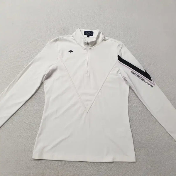 [BUNJANG] PEARLY GATES White Half-Zip Long Sleeve T-Shirt Women's 90-95 / 파리게이츠 화이트 하프집업 긴팔 티셔츠 여성90~95