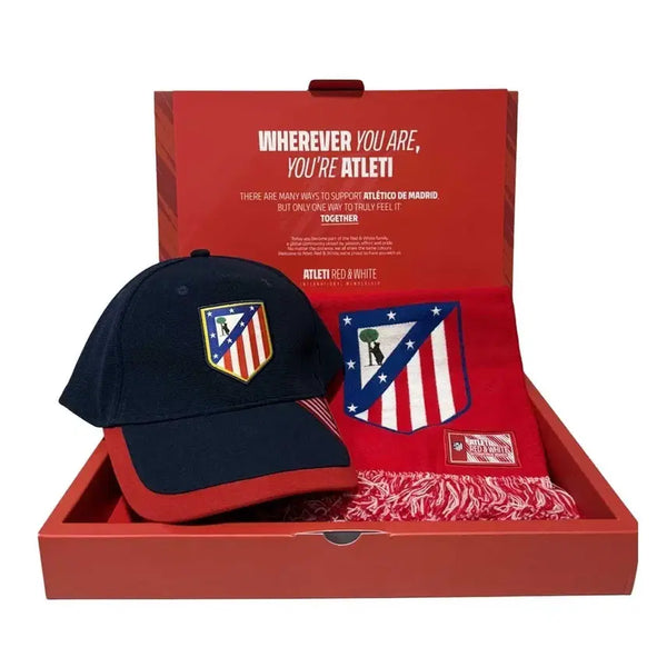 [BUNJANG] Atlético Madrid RED & WHITE Package Ball Cap & Scarf Set / 아틀레티코 마드리드 RED & WHITE 패키지