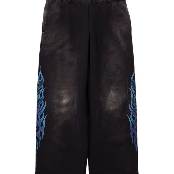 [BUNJANG] Kamiya FIRE Distressed Sweat Pants Black / [L] kamiya 카미야 FIRE Distressed Sweat Pants 블랙