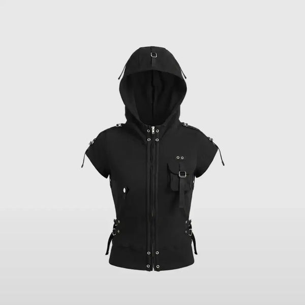 [BUNJANG] BAD BLOOD Delta Utility 1/2 Zip-Up Hoodie Black / BAD BLOOD 배드블러드 델타 유틸리티 1/2 후드집업 블랙