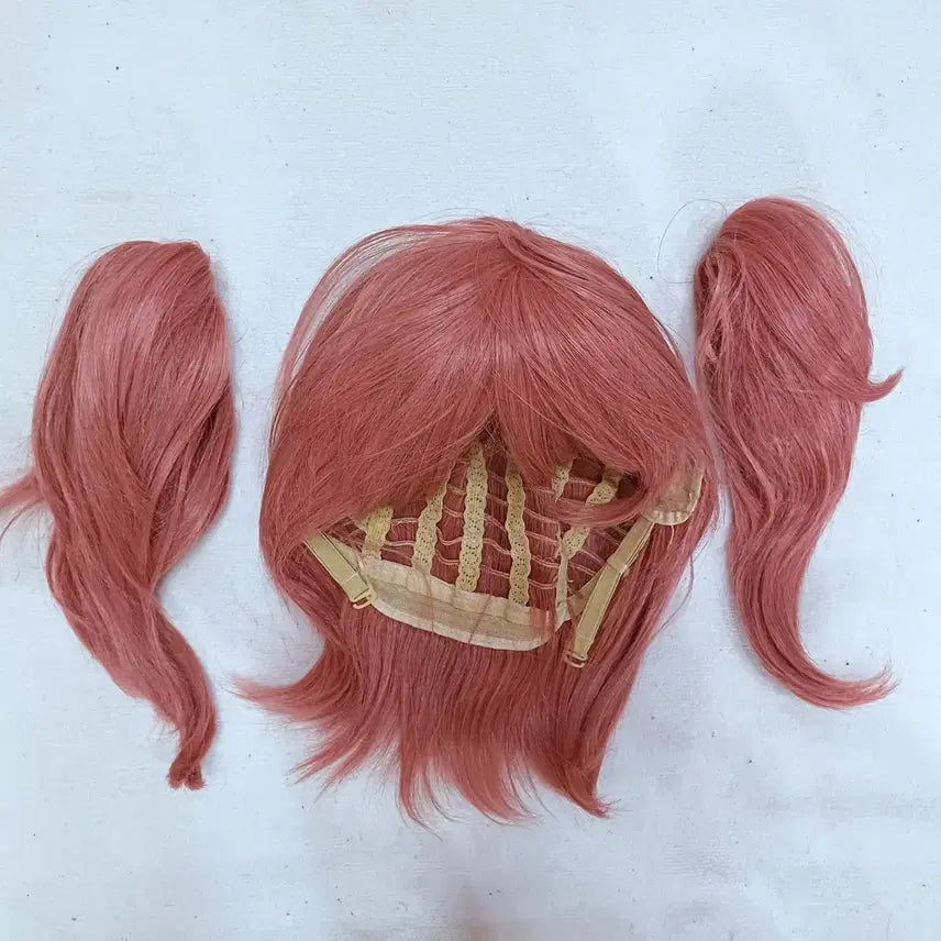 [BUNJANG] Indie Pink Cut Wig with Clip-On Sideburns Set / 인디핑크 컷가발+집게달비 한쌍 코스프레 가발