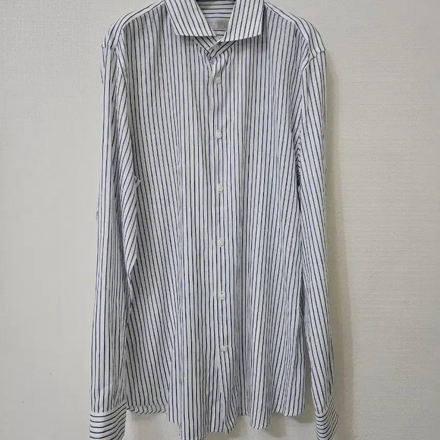 [BUNJANG] TIME Homme Cotton-Linen Blend Striped Shirt / 타임 남성 마혼방 스트라이프 셔츠