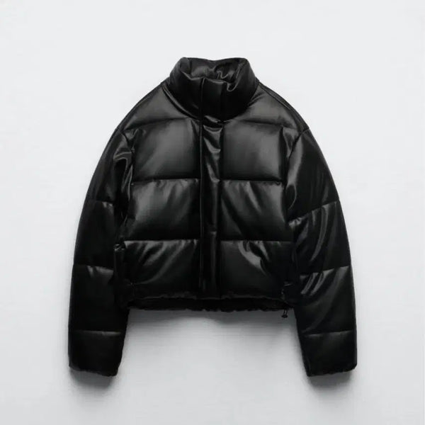 [BUNJANG] Zara Faux Leather Padded Jacket S / 자라 페이크 레더 패딩 S