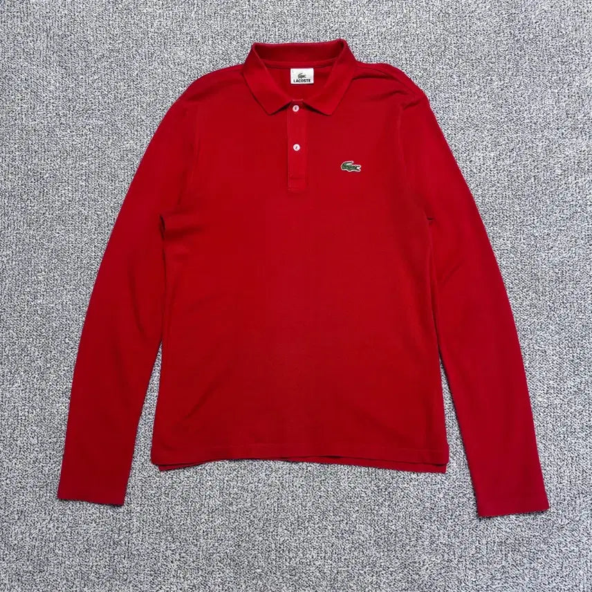 [BUNJANG] Lacoste Crocodile Patch Long Sleeve Polo Shirt / 5 라코스테 악어패치 긴팔 카라 티셔츠 0817