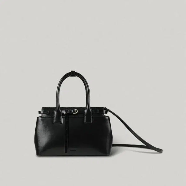 [BUNJANG] Pol'Nea Smooth Leather Mini Tote Bag Black / 폴뉴아 소가죽 토트백 블랙 미니백 크로스백 천연가죽 레더 검정 가방 숄더