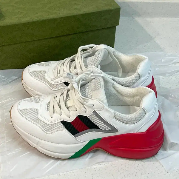 [BUNJANG] Gucci Rhyton Sneakers White Red Size 36 / 구찌 라이톤 스니커즈 화이트 레드 36