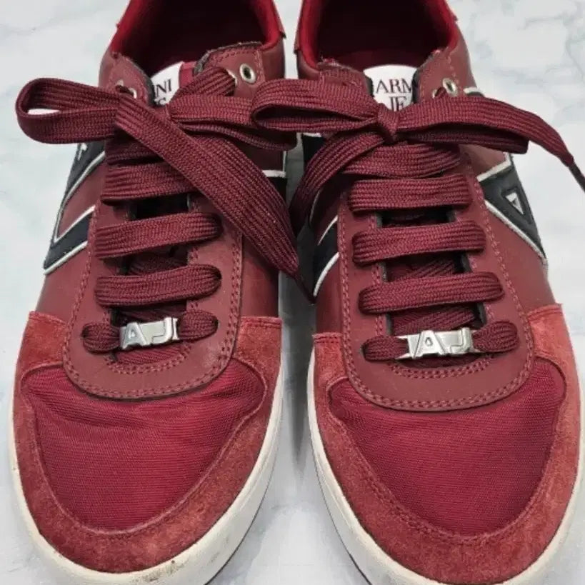 [BUNJANG] Armani Jeans Burgundy Sneakers / 아르마니진 스니커즈 버건디