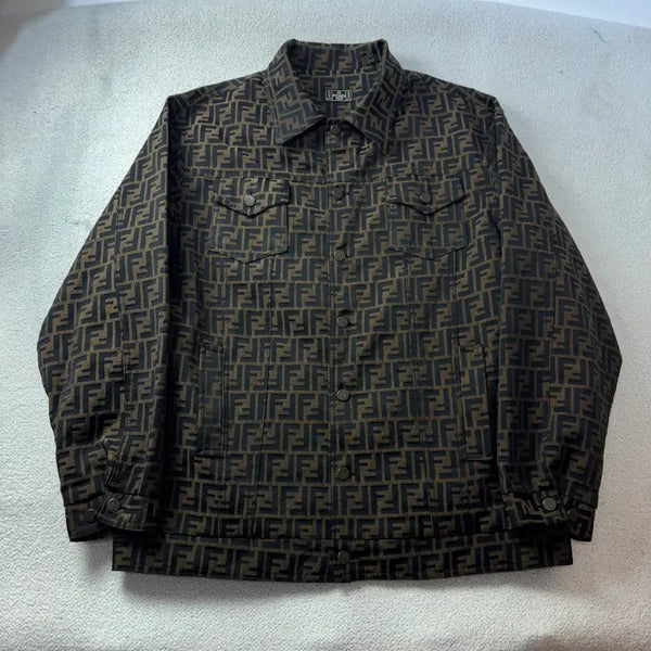 [BUNJANG] Fendi 90s FF Logo Zucchino Monogram Trucker Jacket / 105 펜디 90s FF 로고 주키노 모노그램 트러커 자켓 #433
