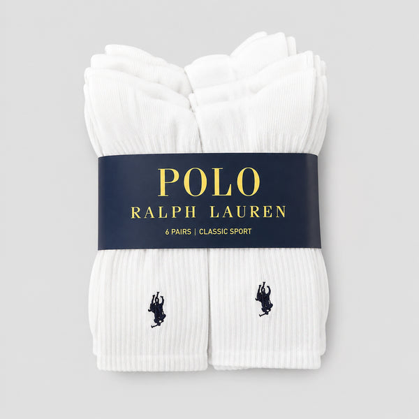 [BUNJANG] Polo Ralph Lauren Classic Sport Ribbed Long Socks 6-Pair Set / [정품][특가] 폴로 랄프 로렌 클래식 스포츠 골지 장목 양말 6족 세트