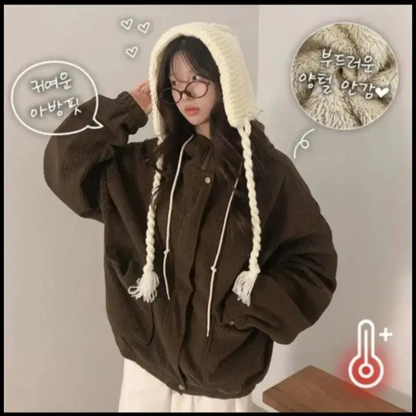 [BUNJANG] Big Size Hooded Winter Jumper / 빅사이즈 후드 겨울 잠바