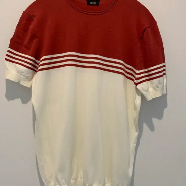 [BUNJANG] Massimo Dutti Color Block Knit Short Sleeve T-Shirt / 마시모드띠 니트