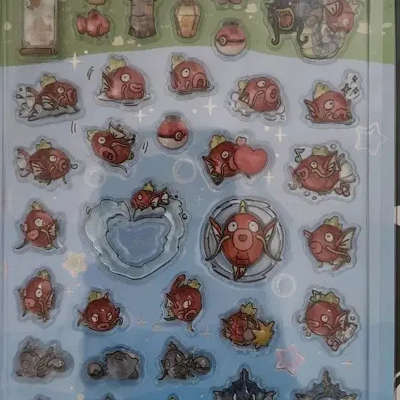 [BUNJANG] Gyarados Magikarp Bubble Sticker Set / 잉어킹 버블 스티커