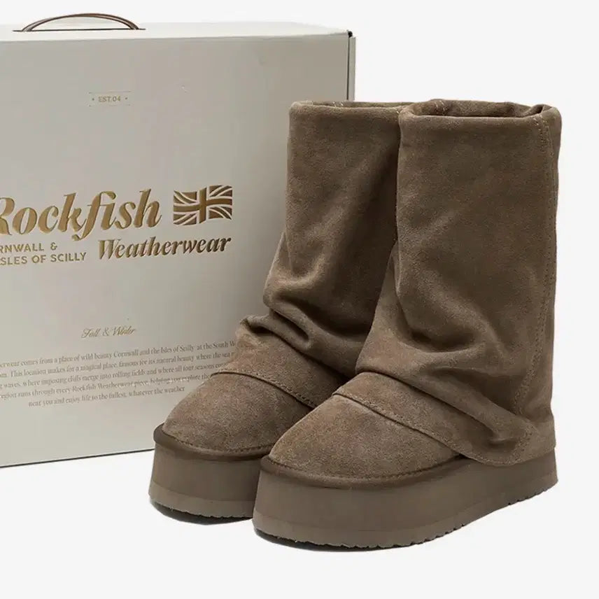 [BUNJANG] Rockfish Ningning Maxi Folded Boots Middle (10-inch) / 닝닝 어그부츠) 락피쉬 MAXI FOLDED BOOTS MIDDLE(10inch)