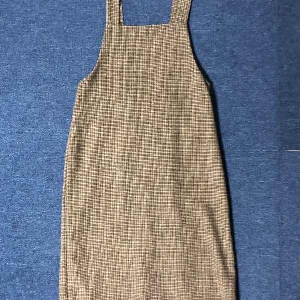 [BUNJANG] Check Bustier Long Dress / 체크 뷔스티에 원피스