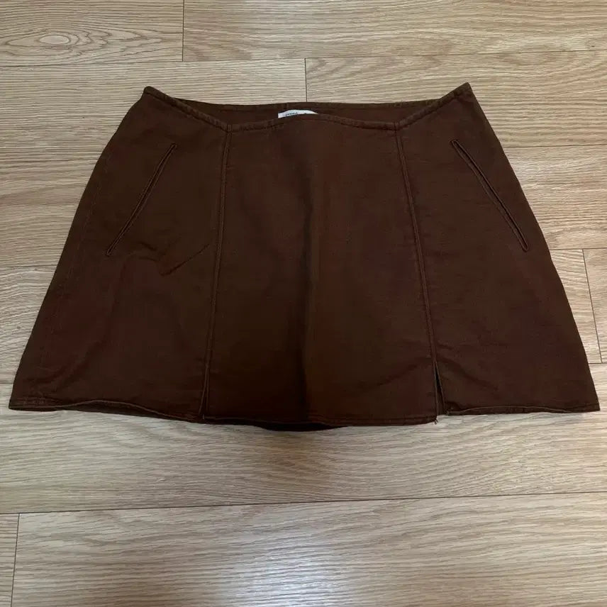 [BUNJANG] OVER DUE FLAIR Brown Skirt / 오버듀플레어 브라운 스커트