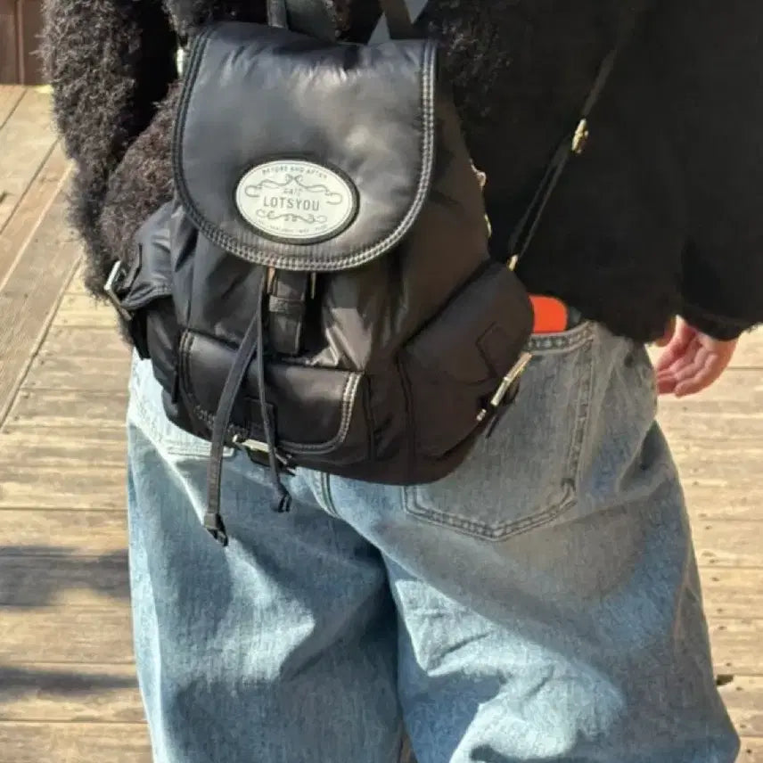 [BUNJANG] LOTSYOU Black Backpack / LOTSYOU 라츠유 백팩 블랙