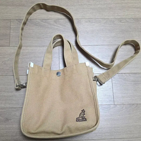 [BUNJANG] Kangol Canvas Mini Tote Bag Biscuit / 캉골 캔버스 미니 토트백 비스킷 (정품)
