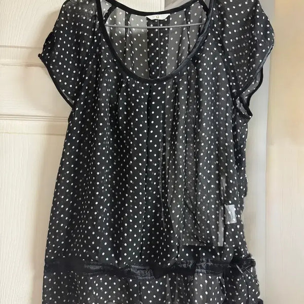[BUNJANG] Vintage Dot Chiffon Blouse / 빈티지 도트 쉬폰 블라우스