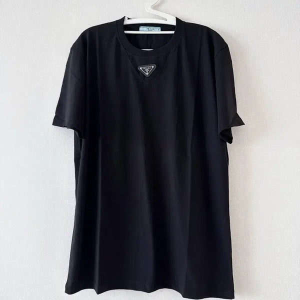 [BUNJANG] Prada V-Neck Short Sleeve T-Shirt Black / 프라다 브이넥반팔 티셔츠 블랙(새상품)